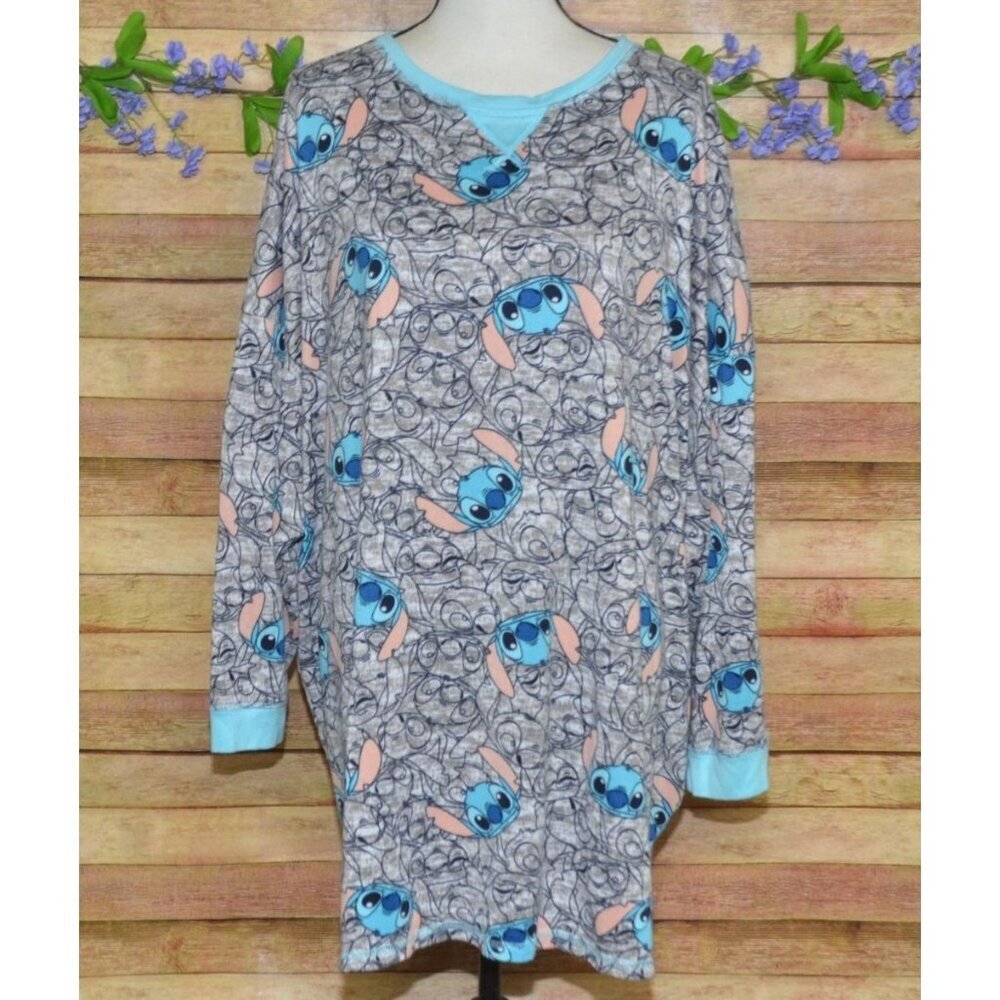 Disney Lilo & Stitch Women's Pullover Sleep Shirt Nightgown Pajama Plus Size 2X